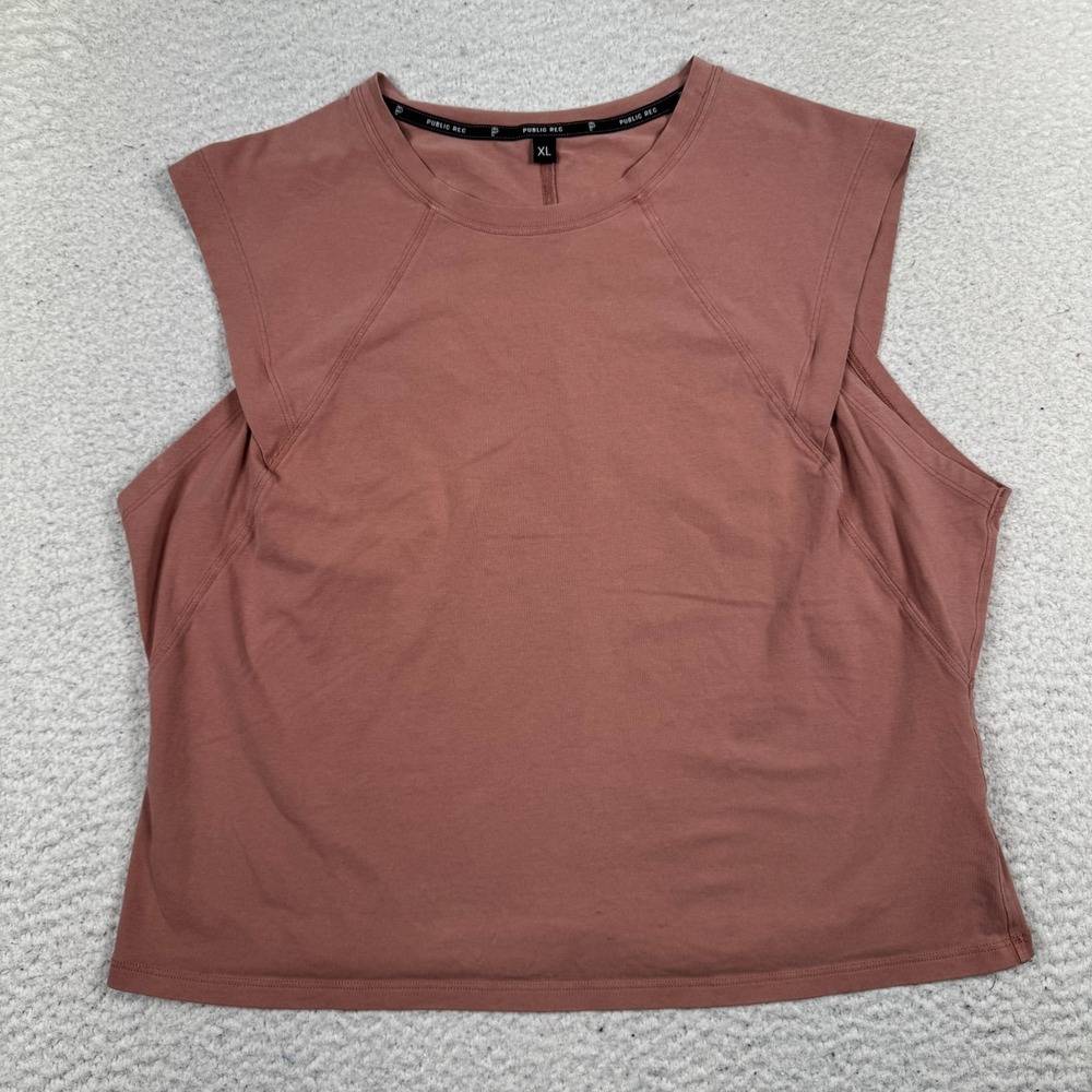 Public Rec Go to‎ Canyon T-Shirt Top Women XL Pima Cotton Blend Brown Outdoor